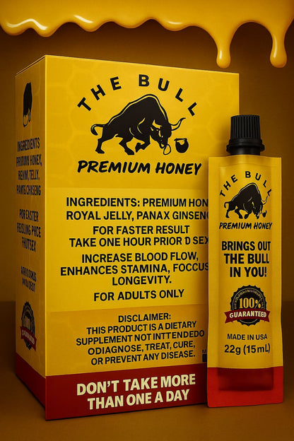 The Bull Premium Honey – Improve Performance, Stay Harder, Last Longer, All Natural Formula